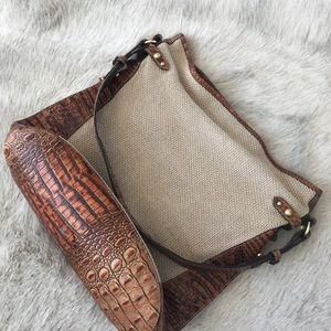 Brahmin Harbor Collection Pecan & Linen Gold H/W